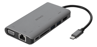 USB-C Multi-Port hub - PD 100W - 7 vejs - Grå