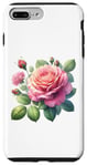 Coque pour iPhone 7 Plus/8 Plus Rose de jardin imprimé graphique fille