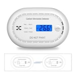 XINDUM Interlinked Carbon Monoxide Alarm Detector with LCD Display, 10 Year Sealed Lithium Battery, Carbon Monoxide Alarm Conforms to EN 50291 Standard 1Pack White