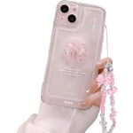 Kompatibel med iPhone-fodral, Sött 3D Rosa Rosett Smalt Genomskinligt Estetiskt Design Kvinnor Flickor Glittrande Skyddande Telefonfodral för iPhone iPhone 15 Plus