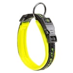 Ferplast Collier Chien Sport Dog, Collier pour Chien de Taille Moyenne, Rembourrage Doux, Coutures réfléchissantes, Étiquette pour Le nom de l'animal, Reglable, Taille: 2 cm (33-43 cm), Jaune