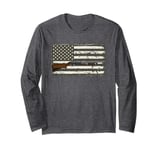 Sporting Clays - Skeet USA Flag - Clay Target Shooting Long Sleeve T-Shirt