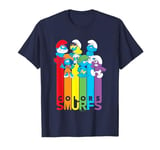 The Smurfs Colors Smurfs Cute Group Shot Big Chest Logo T-Shirt