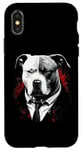 Coque pour iPhone X/XS Pitbull Dog Gangster en costume Funny Mob Boss sur le thème