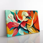 Floral Abstract Art Vol.2 Canvas Wall Art Print Ready to Hang, Framed Picture for Living Room Bedroom Home Office Décor, 50x35 cm (20x14 Inch)