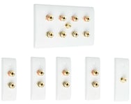 4.1 Slimline Surround Sound Audio AV Speaker Wall Face Plate Kit - NON SOLDER