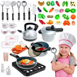 Pretend Kids Play Kitchen Set Cookware Pots And Pans Set-Cookie Pretend Food Toy