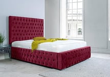 Eleganza Orella Plush Superking Bed Frame - Maroon