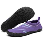 Mishansha Chaussures Aquatiques Femmes Séchage Rapide Barefoot Shoes Chaussure Eau Chaussures Minimalistes Chaussures de Plage Chaussures Pieds Nus Chaussure Piscine Rock Plongée Bleu Violet,GR.37