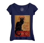 T-Shirt Femme Col Echancré Tournee Du Chat Noir Steinlen Retro Vintage Affiches