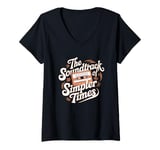 Womens The Soundtrack Of Simpler Times Cassette Tape Enthusiast V-Neck T-Shirt