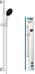 GROHE Vitalio Start 110, Ensemble de douche avec Douchette 3 jets, Barre 90cm, Flexible de douche 1,75m, Economie d'Eau, A coller avec GROHE QuickGlue ou à visser, Chromé, 26956001