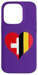 Coque pour iPhone 14 Pro Coeur pour Fier Suisse Belge Un Drapeau Belgique Suisse