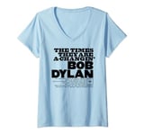 Womens Bob Dylan Official The Times They Are A-Changin' V-Neck T-Shirt