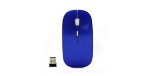 Vshop® souris sans fil rechargeable bleue pour ordinateur portable, pc, compatible pour windows, linux, ou mac os.