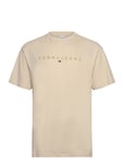 Tommy Jeans Tjm Reg Gold Linear Logo Tee Ext Beige