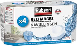 Rubson 4 recharges parfum neutre pour absorbeur d'humidité Basic, Recharges anti-humidité et anti-odeur, Lot de 4 recharges ultra absorbantes