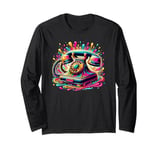 Splash Art Vintage Telephone Landline Dial Long Sleeve T-Shirt