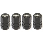 Tlily - Bouchon de Tige Valve Pneu Noir avec Capuchons D'Air Roue en Aluminium Style Hexagonal pour Voiture Automatique Moto VéLo