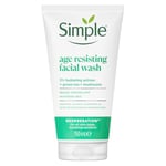 Simple Regeneration Age Resisting Facial Wash with green tea and prebiotic cleanser for revived and revitalised skin 150 ml