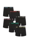 Tokyo Laundry Mens Cotton 6-Pack Boxers - Black - Size Small