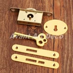 Vintage Drawer Cabinet Wardrobe Cupboard Jewelry Box Lock With Key Set Hardware