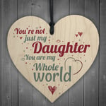 My Whole World Hanging Heart Plaque Mum Dad Daughter Love Gift Thank You Present