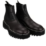 DOLCE & GABBANA Chain Leather Plateau Boots Shoes MICHELANGELO Black 12884