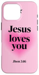 iPhone 16 Pro Max Jesus Love You Christian Religious Pink Aura Heart Cute Case