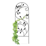 Relaxdays Treillis jardin oiseaux fer, Clôture plante grimpante Grille fleurs métal, Arceau rosier, 120 x 40 cm, noir