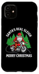 Coque pour iPhone 11 Père Noël motard sur moto Père Noël cool motard Noël