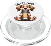 Coffee First Tasse à café Motif chiot mignon PopSockets PopGrip pour MagSafe