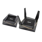 ASUS RT-AX92U 2 Pack wireless router Gigabit Ethernet Tri-band (2.4 GHz / 5 GHz / 5 GHz) Black, Gold