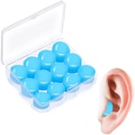 12-pack ljudisolerande öronproppar i silikon Blå