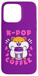 Coque pour iPhone 15 Pro Max Hamster, K-Pop et café, musique coréenne, mignon et enjoué