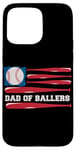 iPhone 15 Pro Max Dad of Ballers American Flag Funny Baseball Papa Fathers Day Case