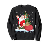 Santa Ugly Christmas Tree Lights Coyote Animal Sweatshirt