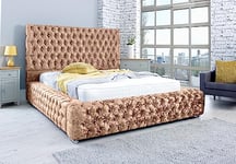 Eleganza Enigma Crushed Crush Superking Bed Frame - Mink