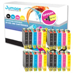 20 cartouches jet d'encre Jumao compatibles pour Epson Expression Home XP345 445 +Fluo offert