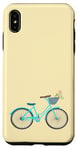 Coque pour iPhone XS Max Vélo rétro bleu pour fille avec panier de fleurs