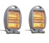 2X Electric Halogen Quartz Free Standing Instant Heater Small Portable Home