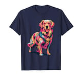 Cute Colorful Golden Retriever Dog Art for Pet Lovers T-Shirt