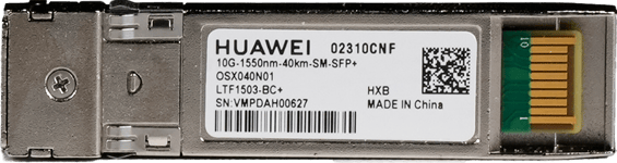 HUAWEI OPTICAL TRANSCEIVER,SFP+,10G,SINGLE-MODE MODULE(1550NM,40KM,LC) (02310CNF)