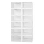 AKTIVE Max Home 16549 Lot de 12 boîtes à chaussures en plastique empilables anti-renversement jusqu'à T.44 Transparent 23 x 33,5 x 14,5 cm