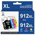 Palmtree Cartouches 912 XL Compatibles pour Cartouche HP 912 912XL pour HP Officejet 8012 8010 8014 8015 8017 HP Officejet Pro 8025 8024 8023 8020 8022 (Pack de 4 Cartouches)