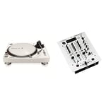 Pioneer DJ PLX-500-W Direct Drive DJ Turntable, White & Behringer PRO MIXER DX626 Professional 3-Channel DJ Mixer with BPM Counter and VCA Control