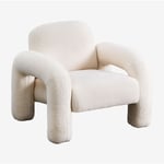 Fauteuil en peau de mouton Nicxon Sklum Blanc