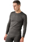 LAPASA Haut Thermique Homme Maillot de Corps à Manches Longues sous-Vêtements Chauds Automne/Hiver M09 Gris Foncé (1 Haut) S