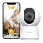 ARENTI 5G Indoor Camera,5MP Pet Dog Camera with App,PTZ Home Security Camera,Wifi Camera with 360° Motion Tracking,Baby Monitor with 2.4Ghz/5Ghz Dual-Band,Night Vision,2-Way Talk,Noise Detection(P2F)