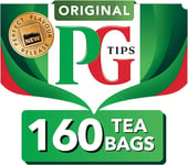 PG Tips Original | Black Tea Bags Bulk | 160 Plant Based Biodegradable Teabags